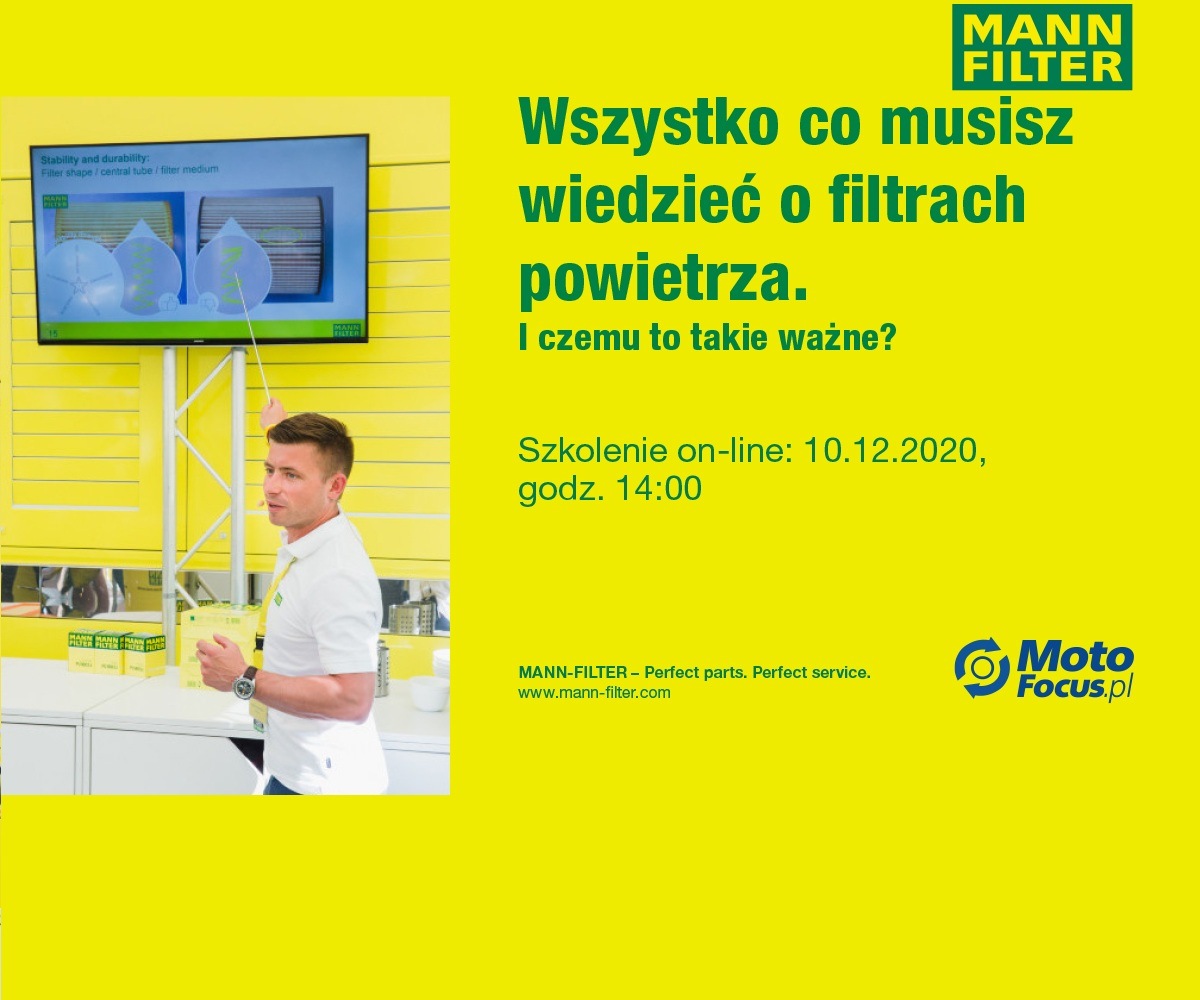 Wszystko co musisz wiedzieć o filtrach powietrza – szkolenie online dla Czytelników MotoFocus.pl