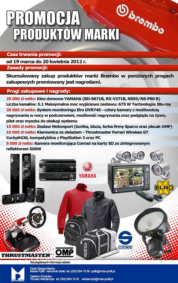 Promocje Brembo i Monroe w Moto-Profilu