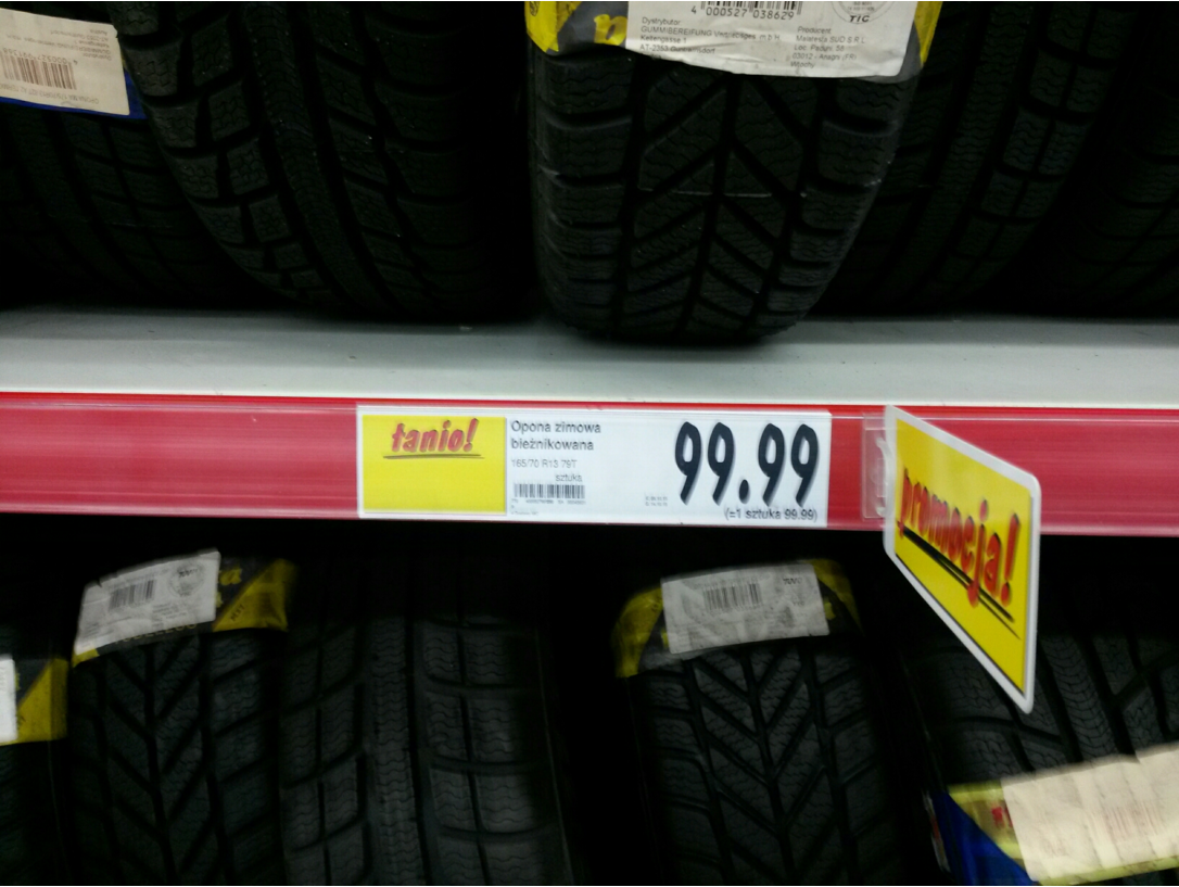 Używane opony w markecie