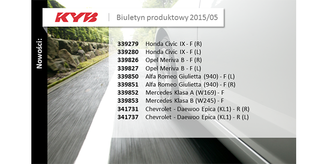 KYB Biuletyn produktowy 2015/05