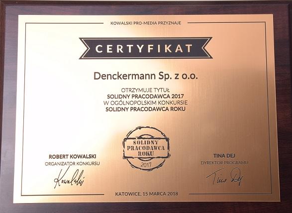 Denckermann Solidnym Pracodawcą 2017
