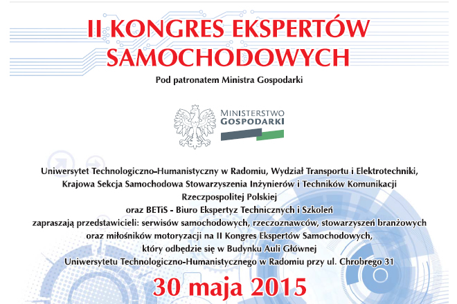 II Kongres Ekspertów Samochodowych już w najbliższą sobotę