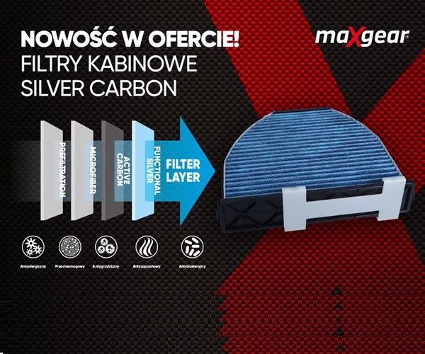 Nowość w ofercie MaXgear: filtry kabinowe z jonami srebra